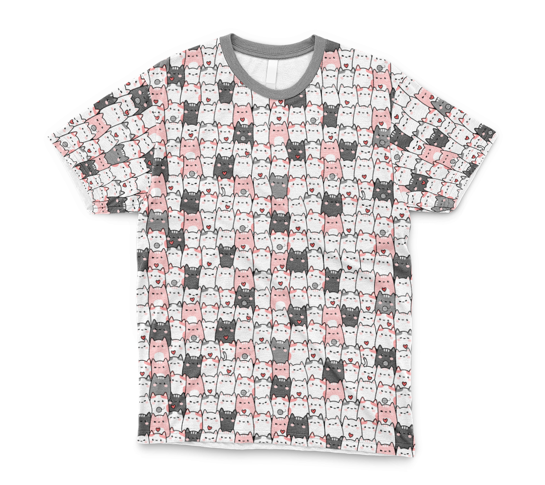 Remera Cute Patron Gatito