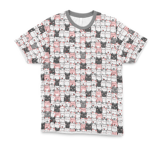 Remera Cute Patron Gatito
