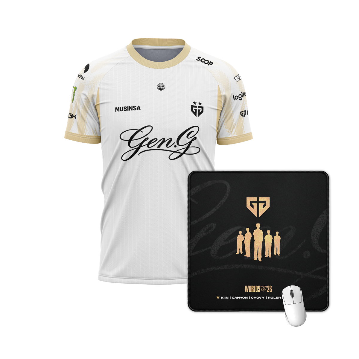 Camiseta + Mouse Pad GenG Worlds 2026