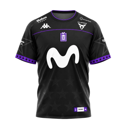 Camiseta KOI negra con detalles morados