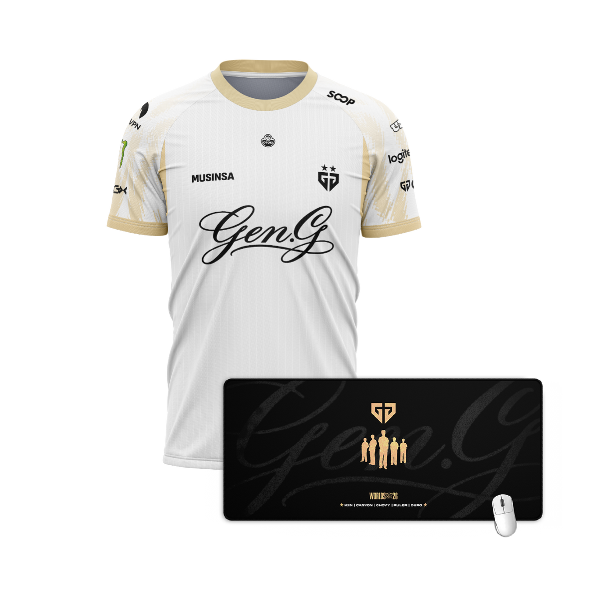 Camiseta + Mouse Pad GenG Worlds 2026